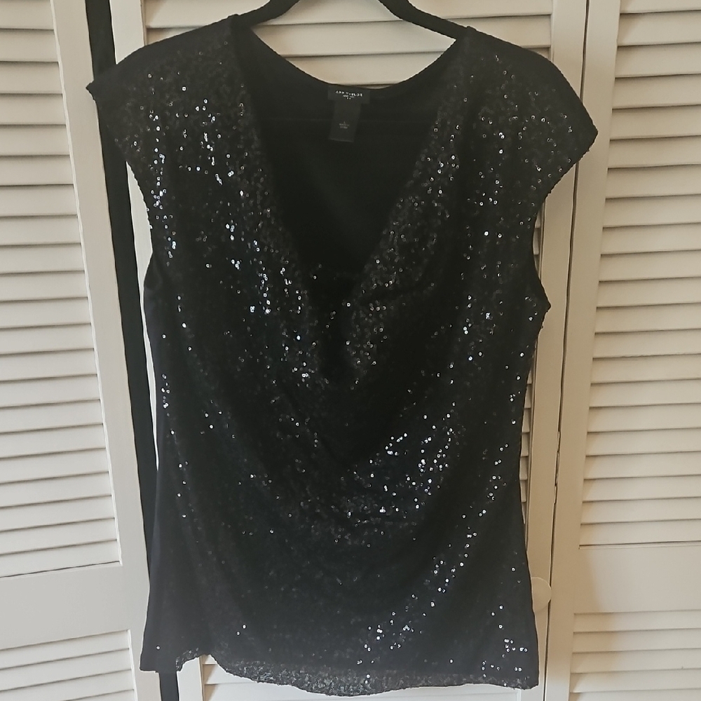 Chico's Black Sequin Top